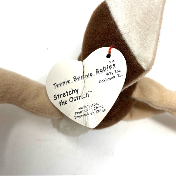 BEANIE BABY Teenie Original “Stretchy the Ostrich” NTW - Picture 6 of 9